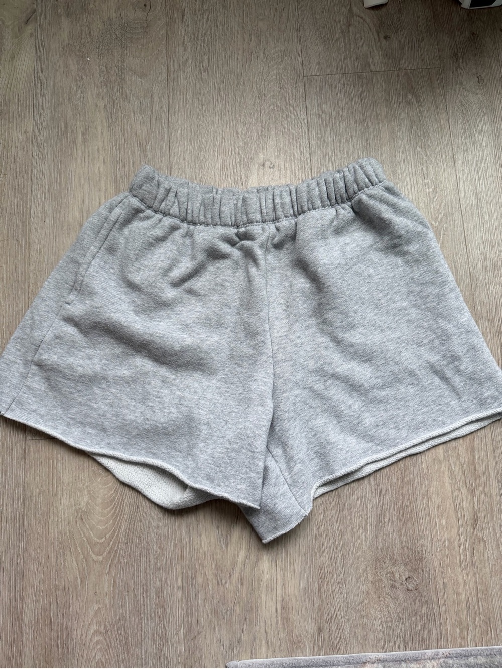 aerie Light Gray Elastic-Waist Lounge Shorts